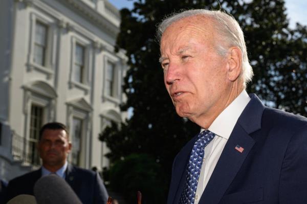 US President Joe Biden speaking with reporters outside the White House after meeting with the US hostage negotiating team on September 2, 2024.