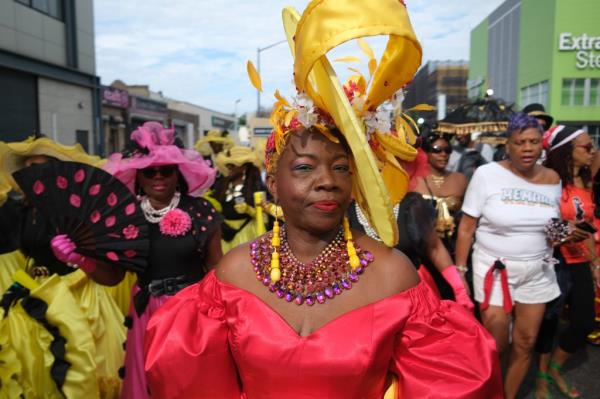 People participate in the annual J'Ouvert festival celebration on Monday, September 2, 2024 